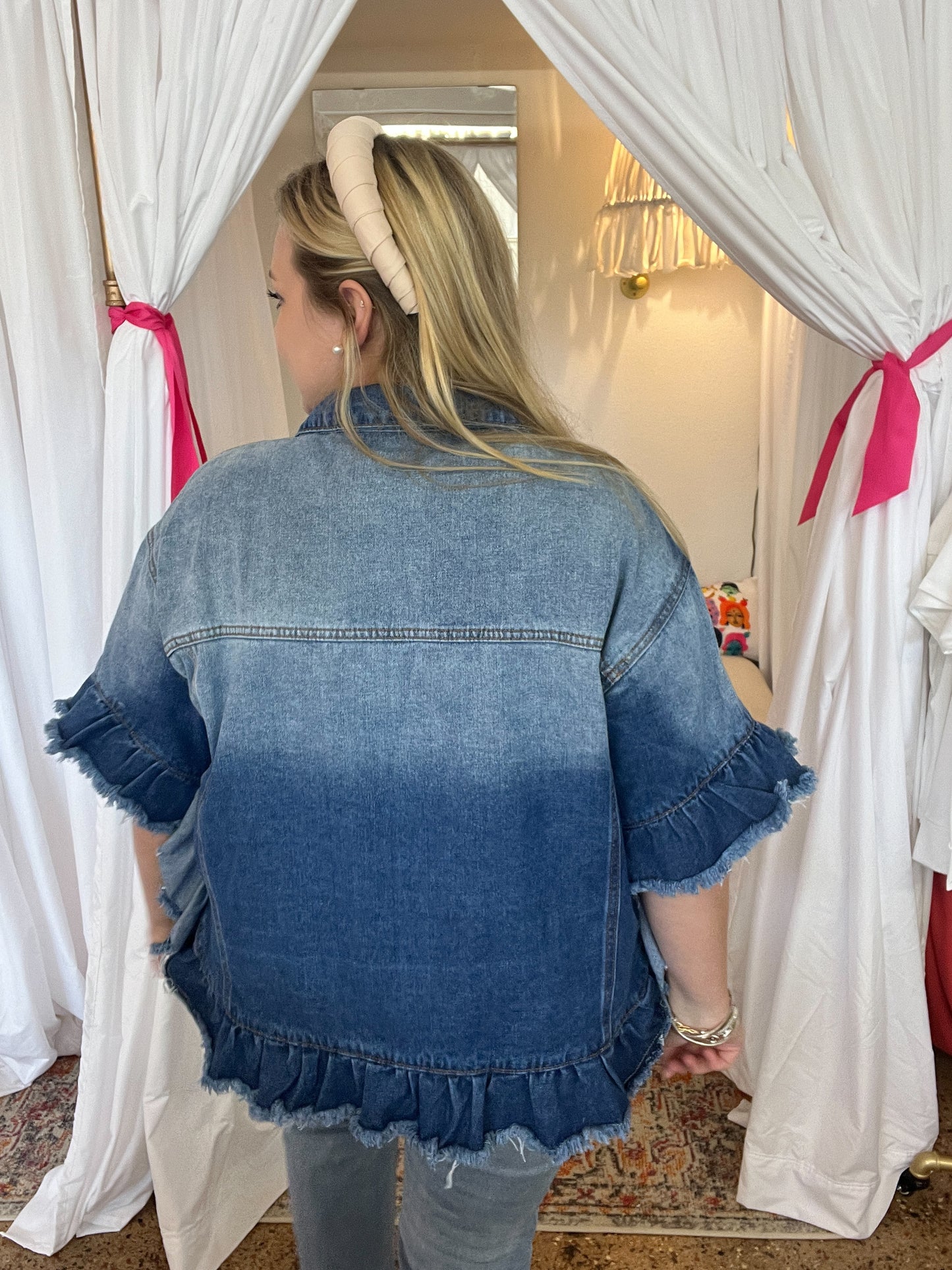 Ruffle Denim Jacket