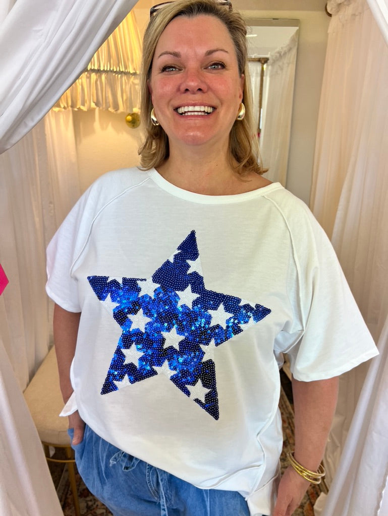 Sequin Star Patch T-shirt