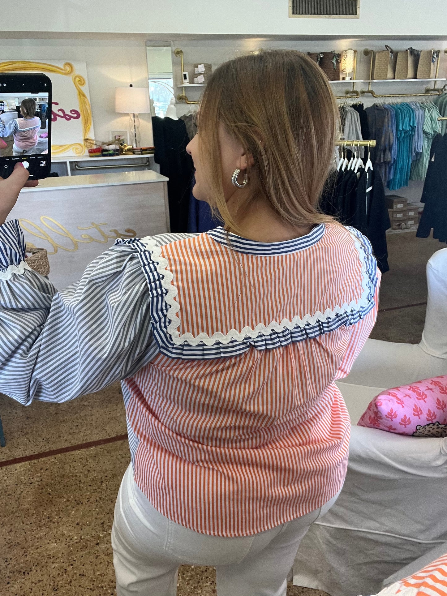 Blue & Orange Sailor Blouse