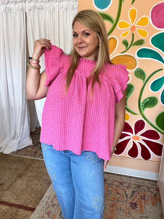 Fuchsia Bubble Blouse