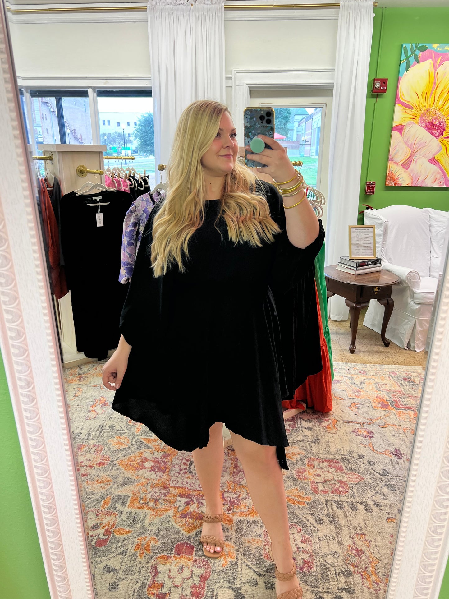 Black Balloon sleeve dress