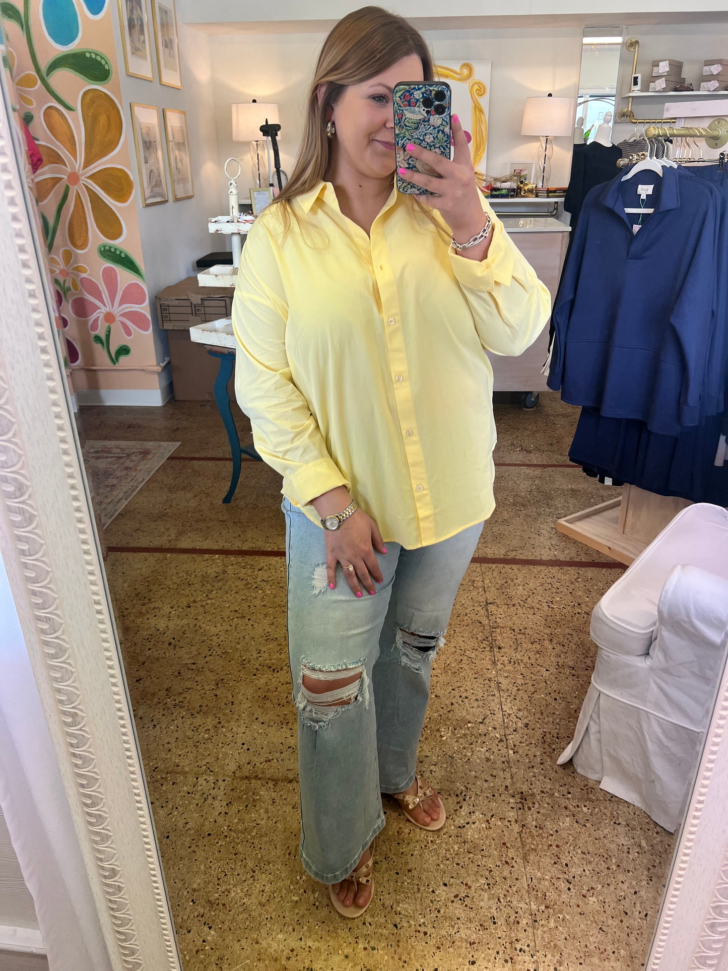 Creamy Yellow Button Down