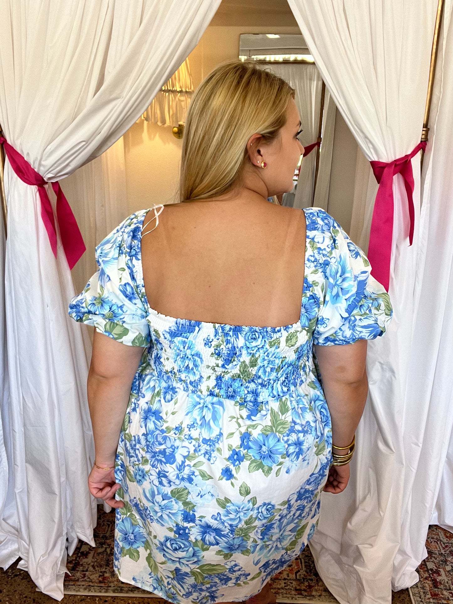 Floral Smocked Back Dress