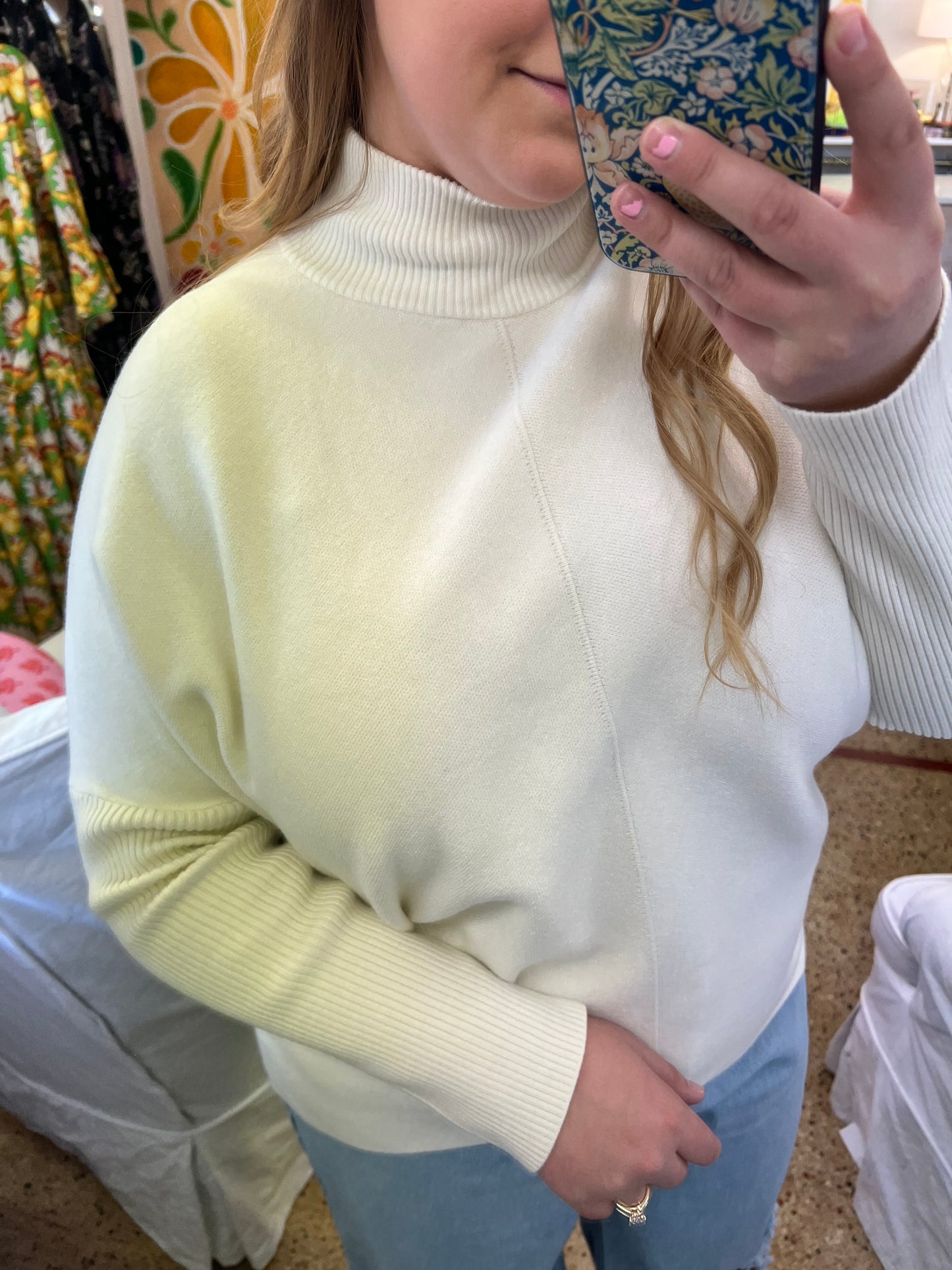 Cream Turtleneck Sweater