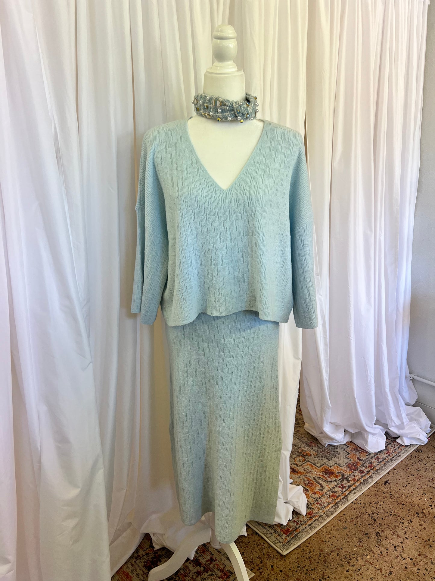 Sky Blue Skirt Set