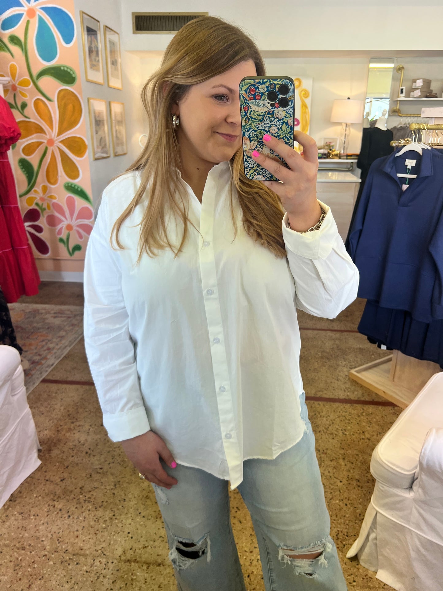 White Button Down Blouse