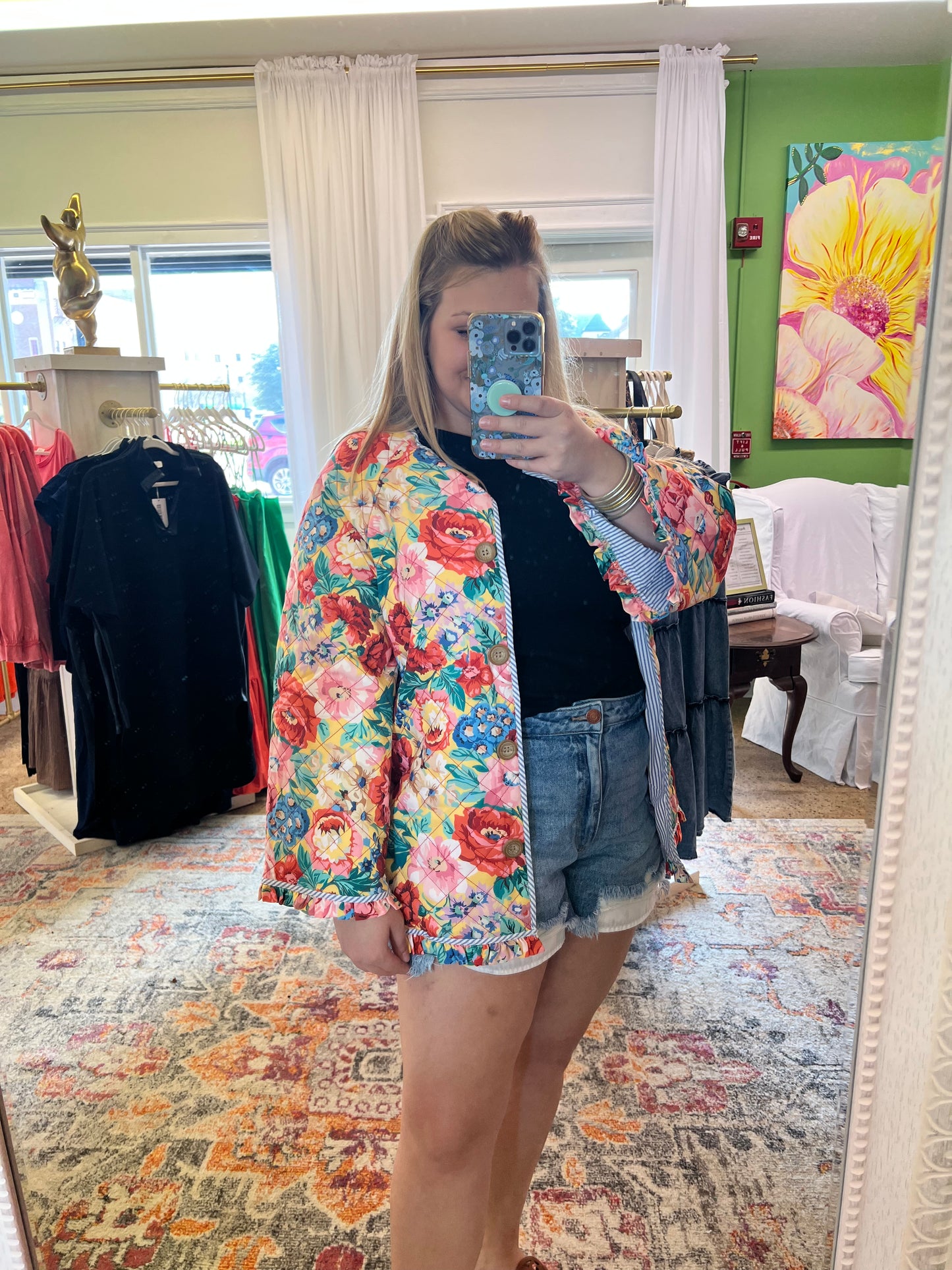 Quilted floral jacket