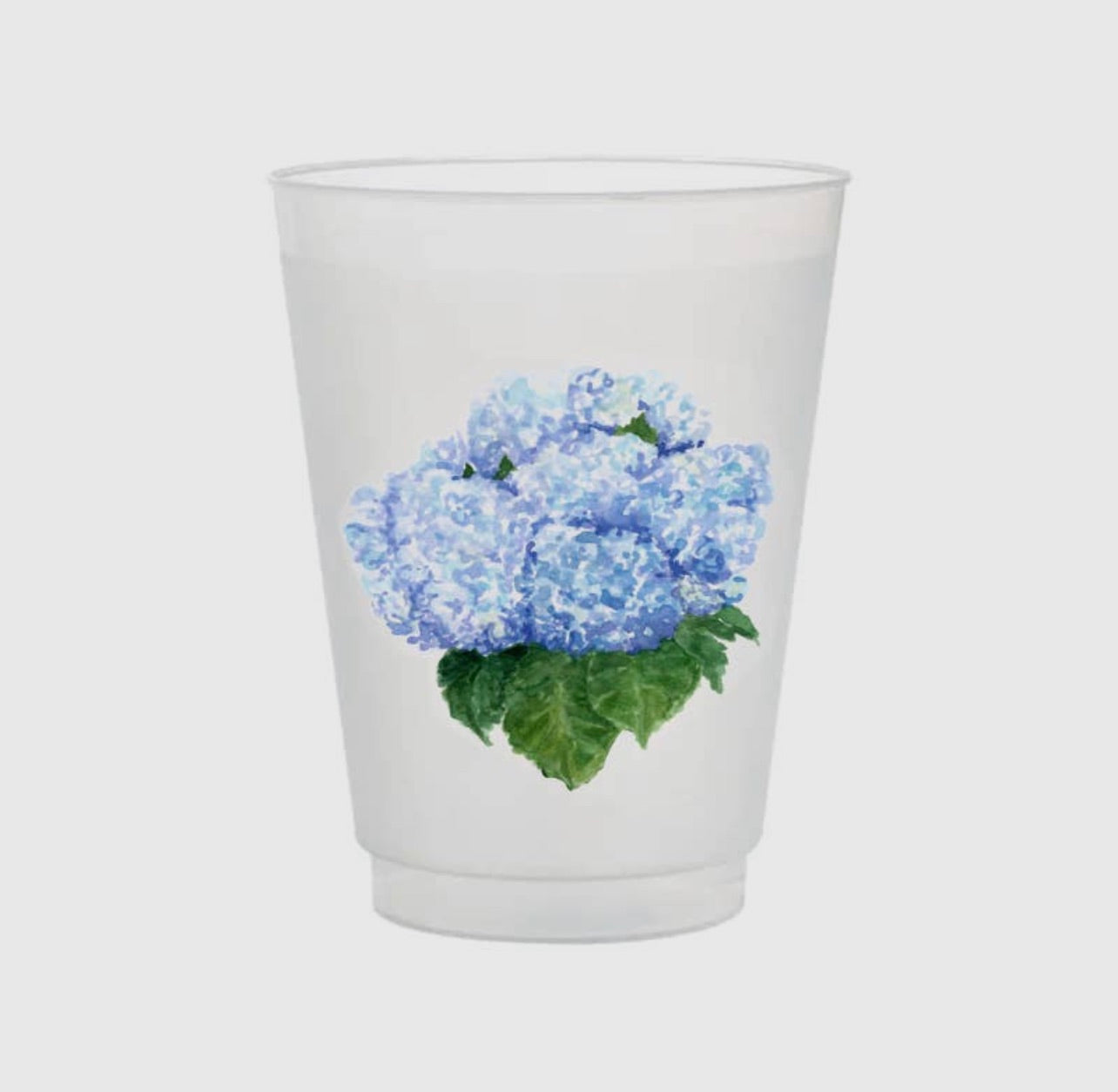 Blue hydrangea cups