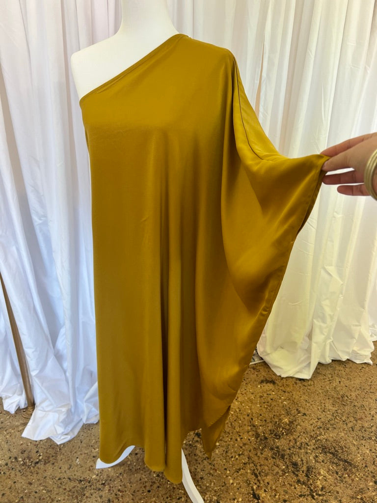 Olive Oil Satin Dress