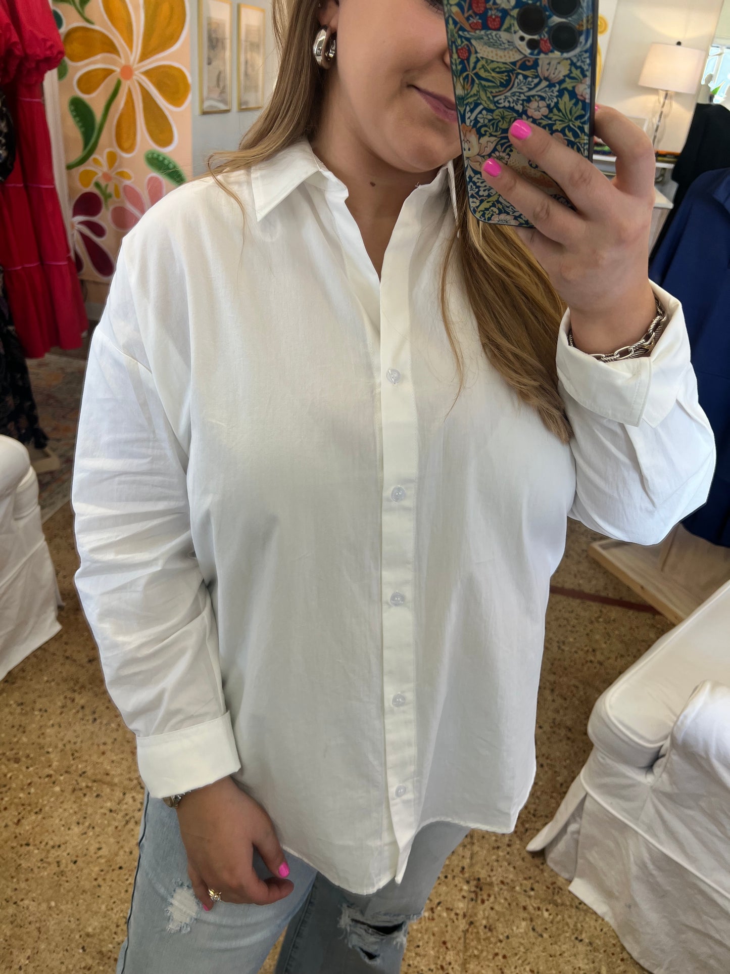 White Button Down Blouse