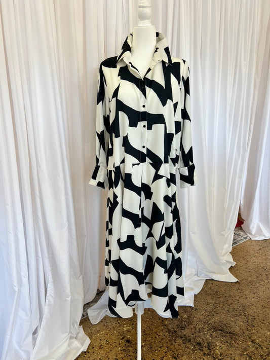 Black and White Asymmetrical Dress