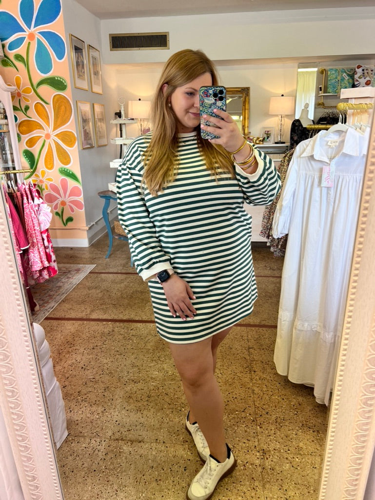 Green Striped Everyday Dress