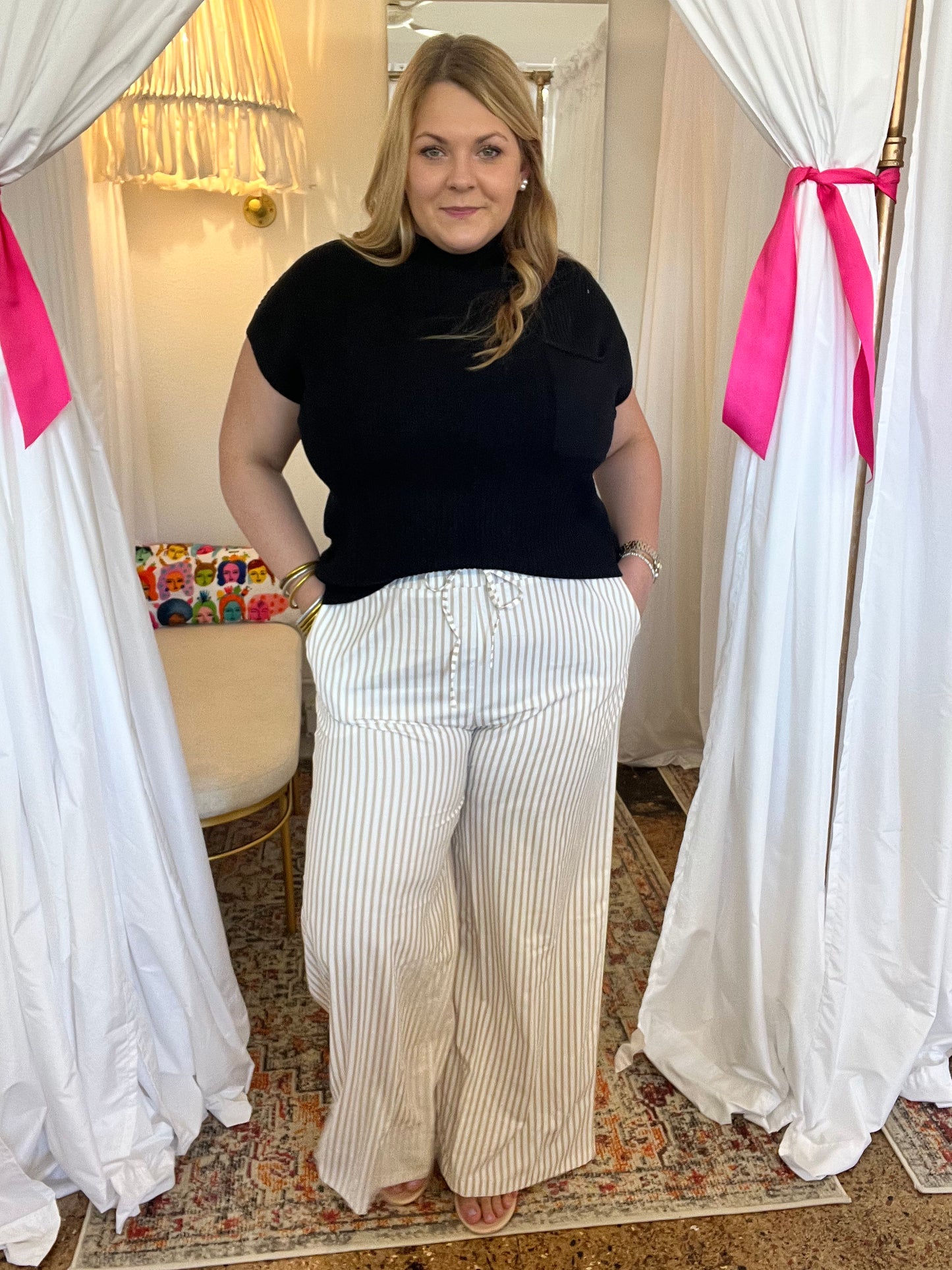 Taupe Stripe Pants