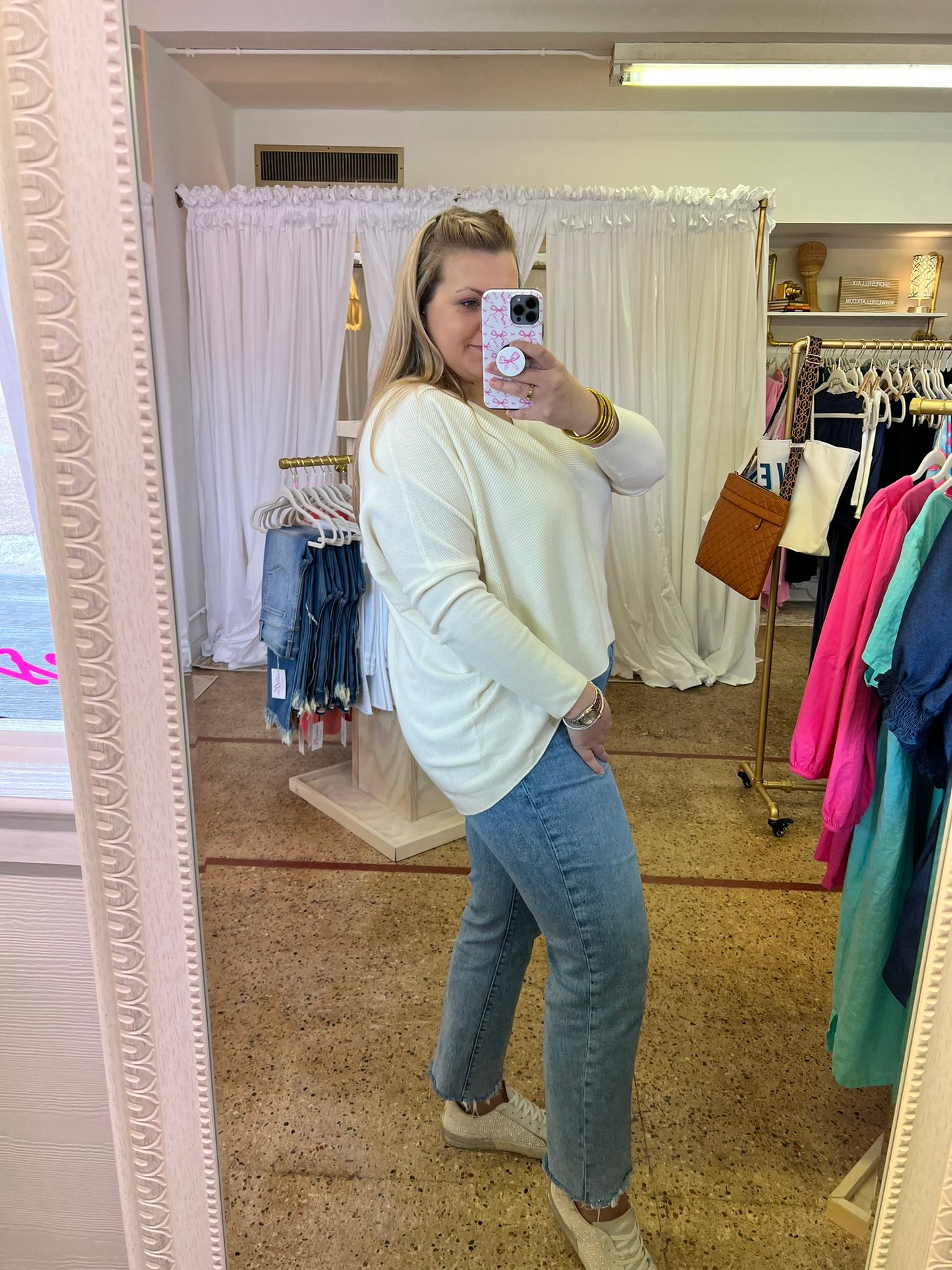 Ivory V-neck Sweater