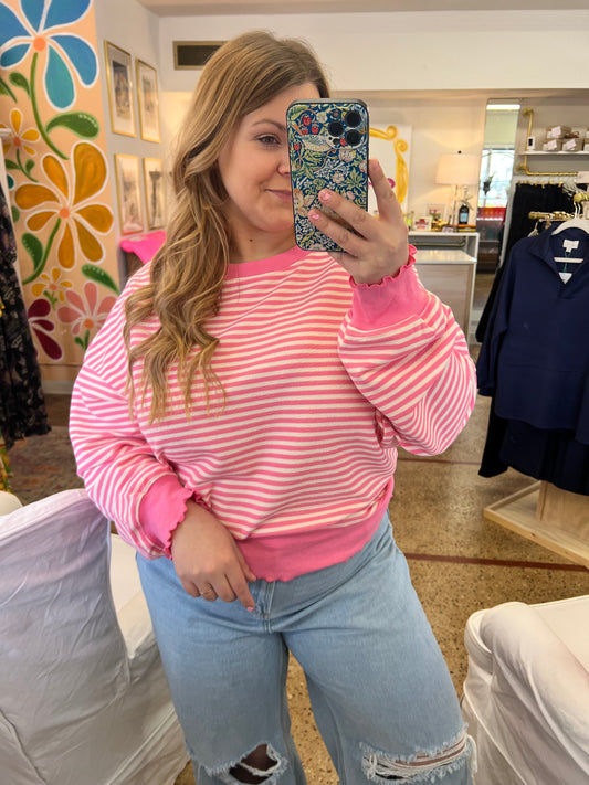 Pink Stripe Casual Top