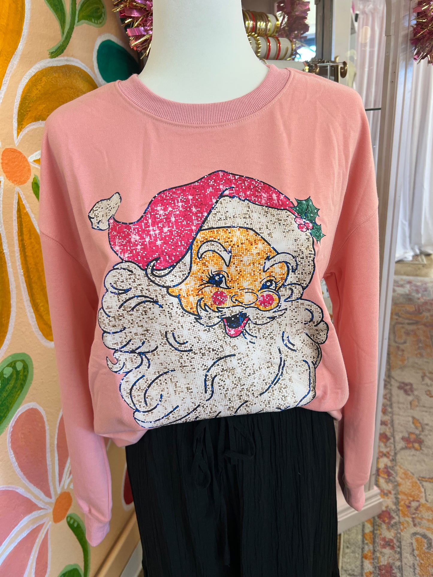 Pink Santa Sweatshirt