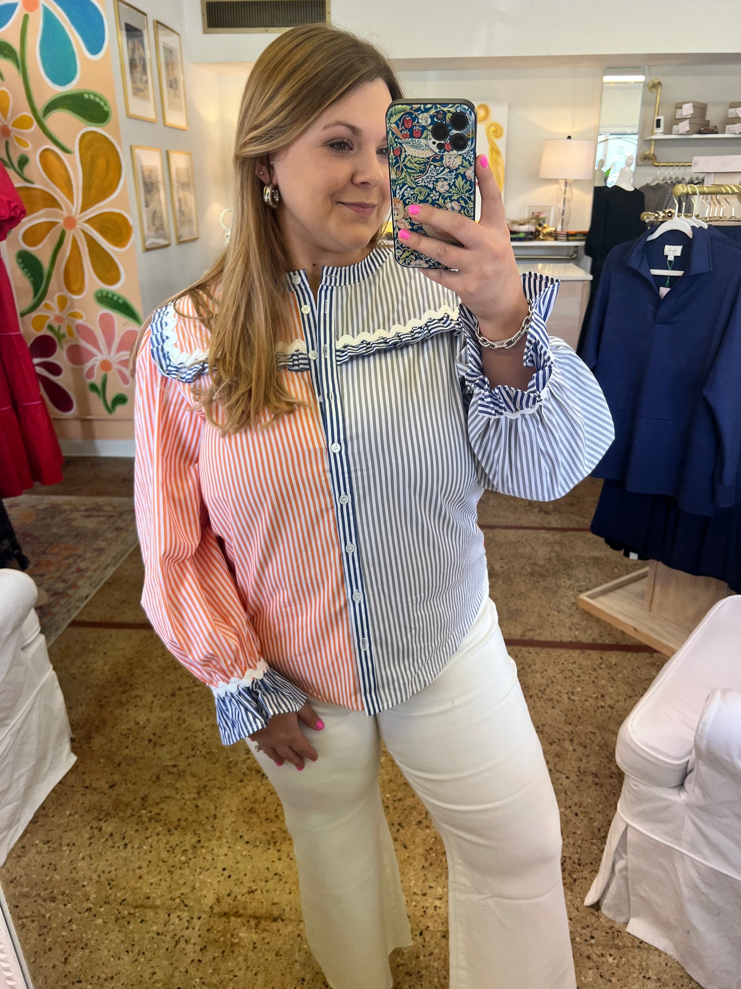 Blue & Orange Sailor Blouse