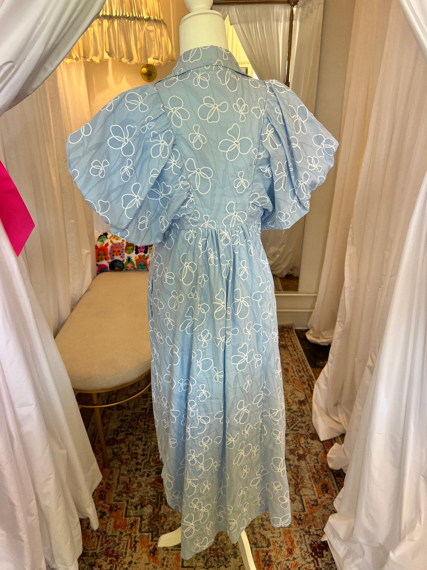 Light Blue Floral Maxi Dress