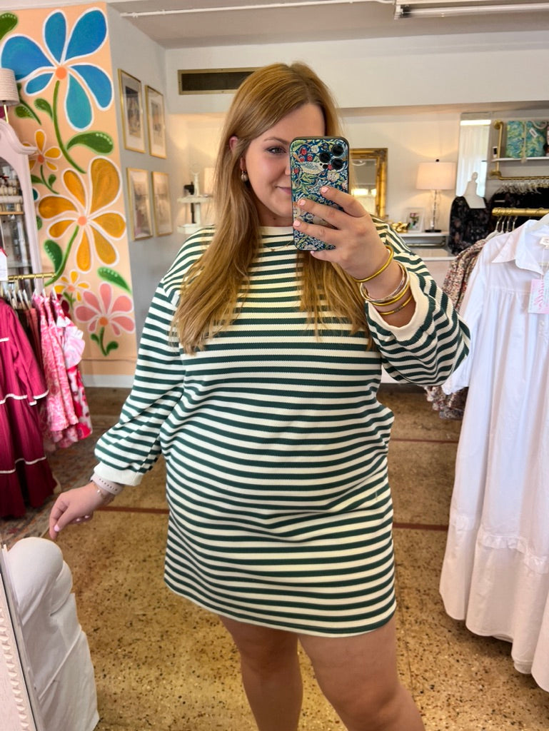 Green Striped Everyday Dress