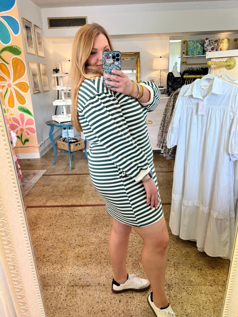 Green Striped Everyday Dress