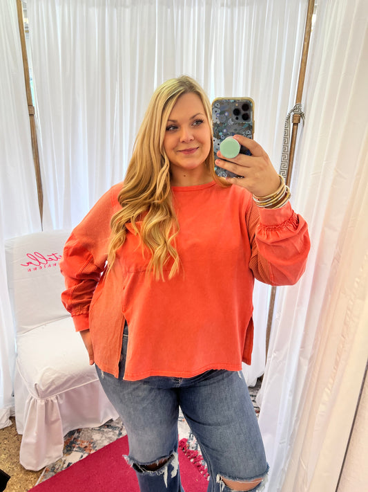 Coral Pocket Top