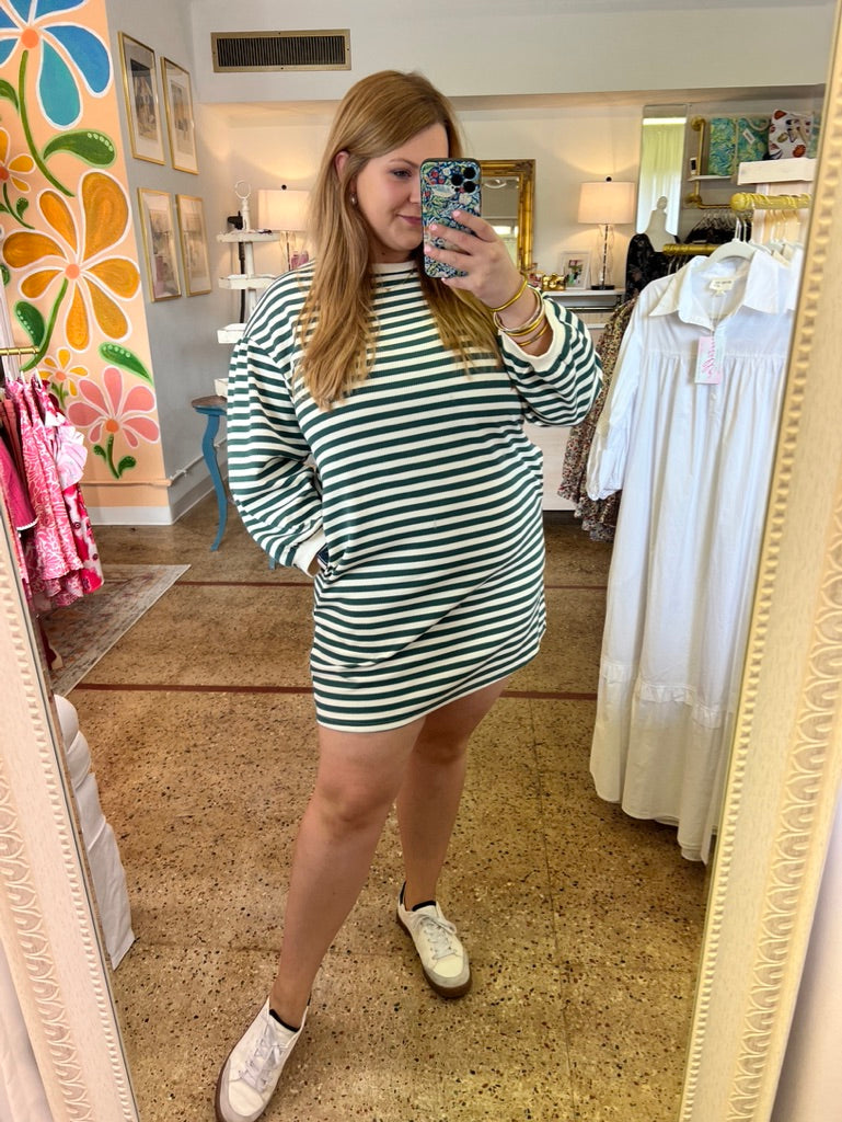 Green Striped Everyday Dress