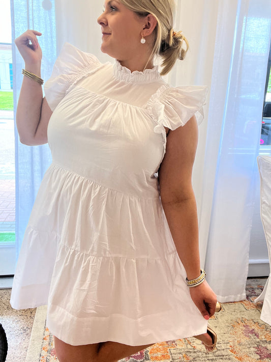 White Ruffle Dress