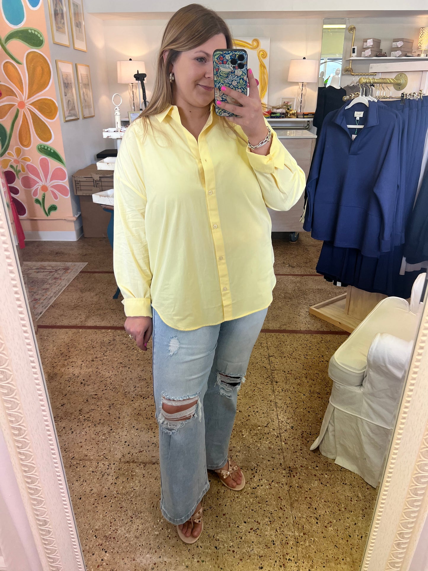 Creamy Yellow Button Down