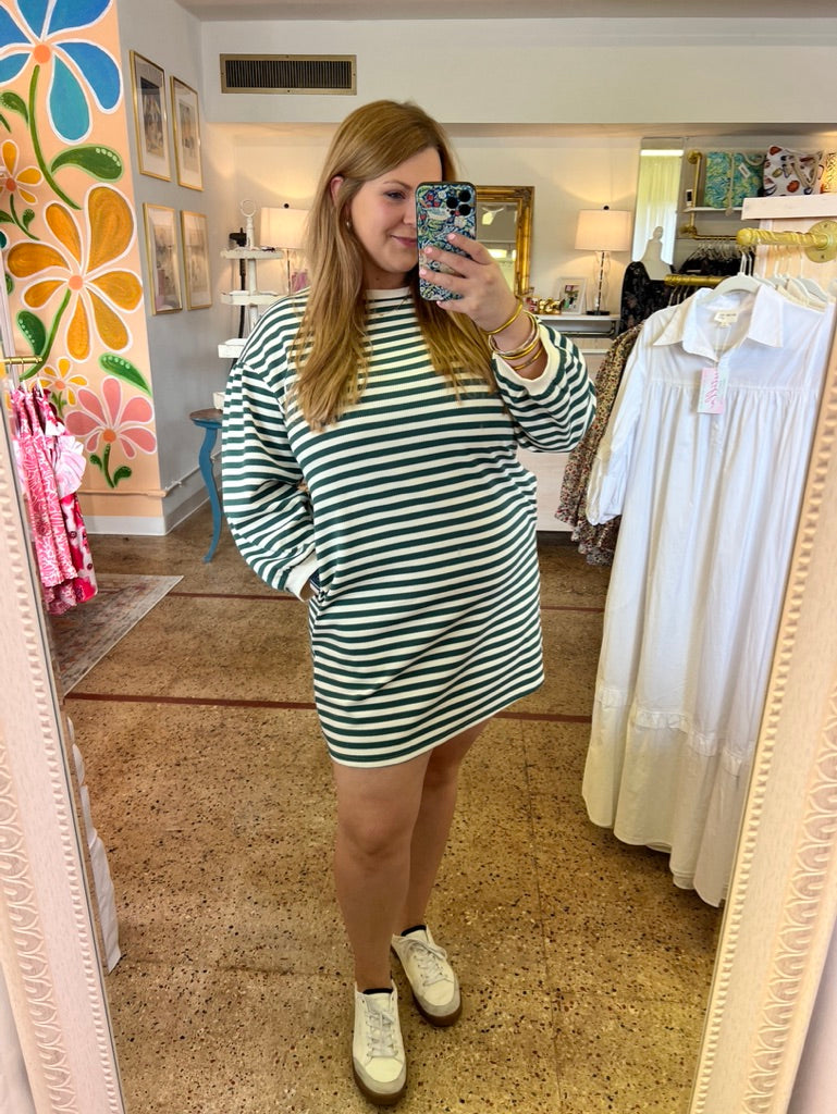 Green Striped Everyday Dress