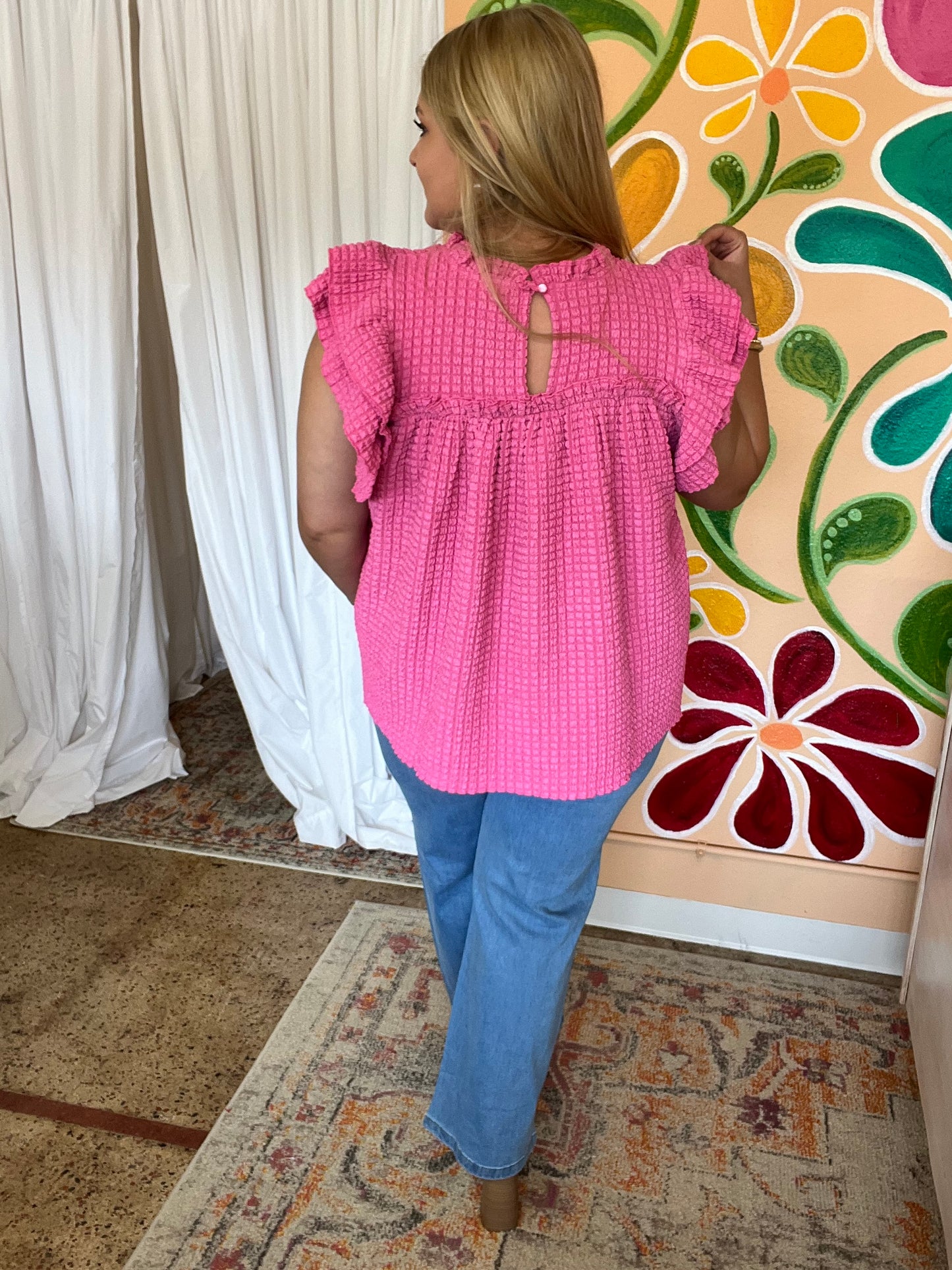 Fuchsia Bubble Blouse