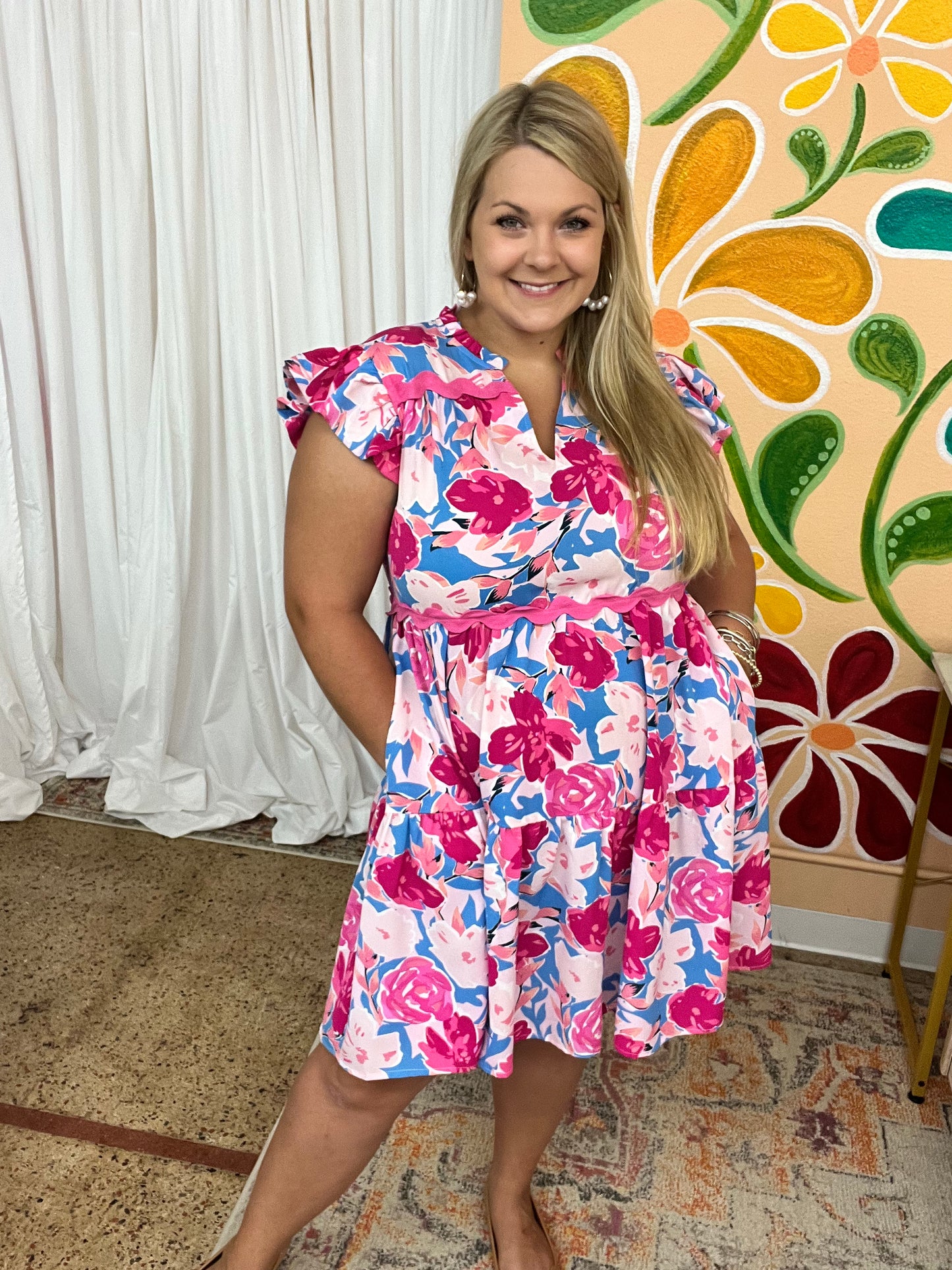 Mini RikRac Floral Dress