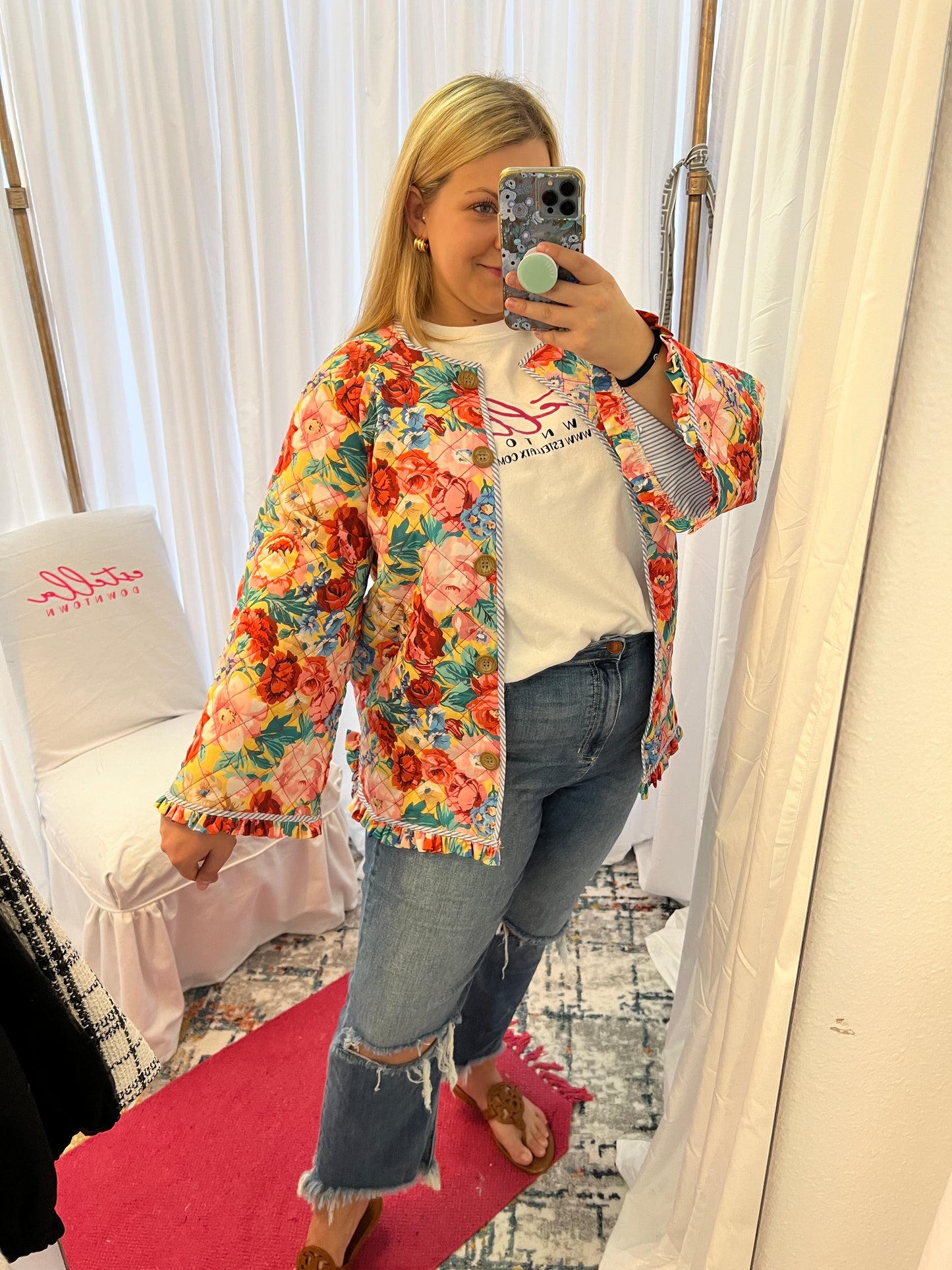 Quilted floral jacket