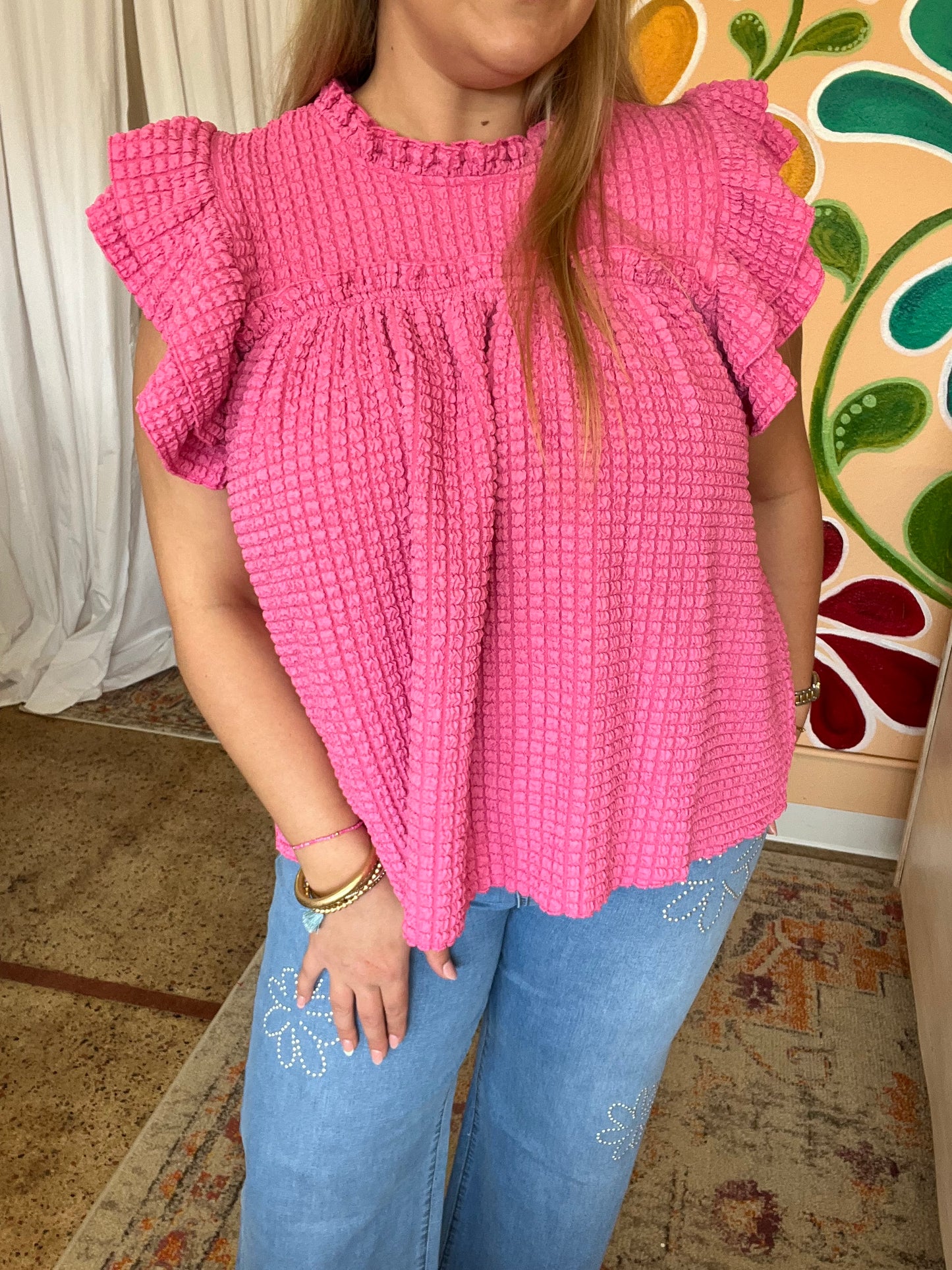 Fuchsia Bubble Blouse