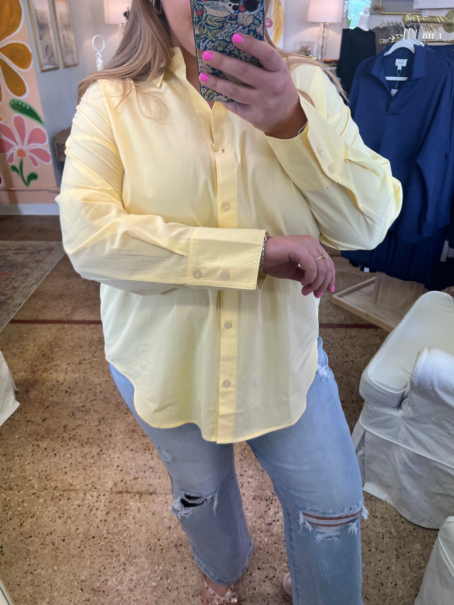 Creamy Yellow Button Down