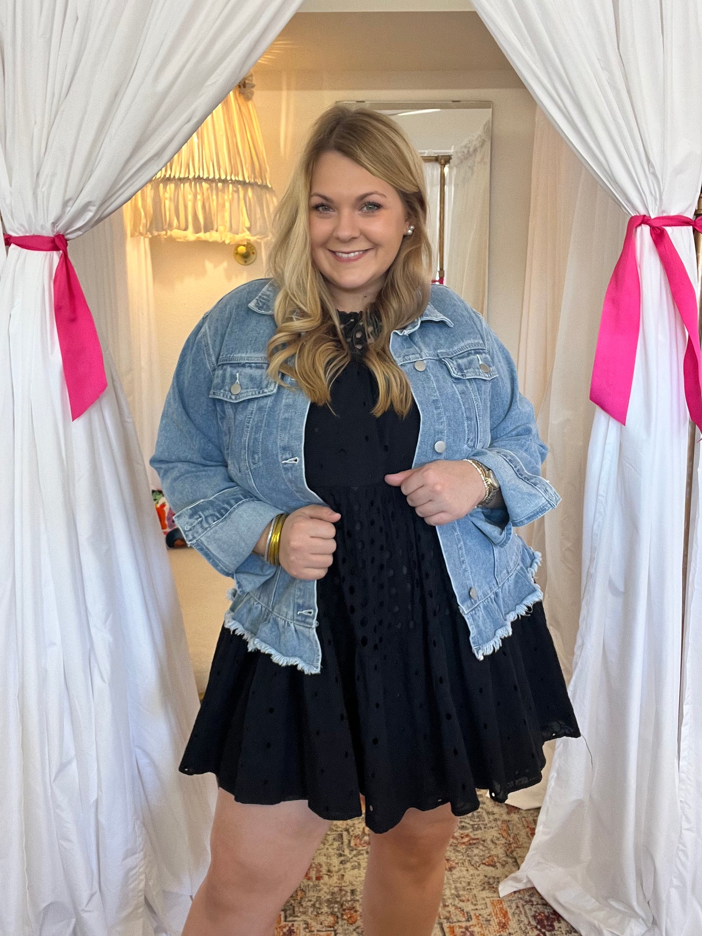 Ruffle Denim Jacket