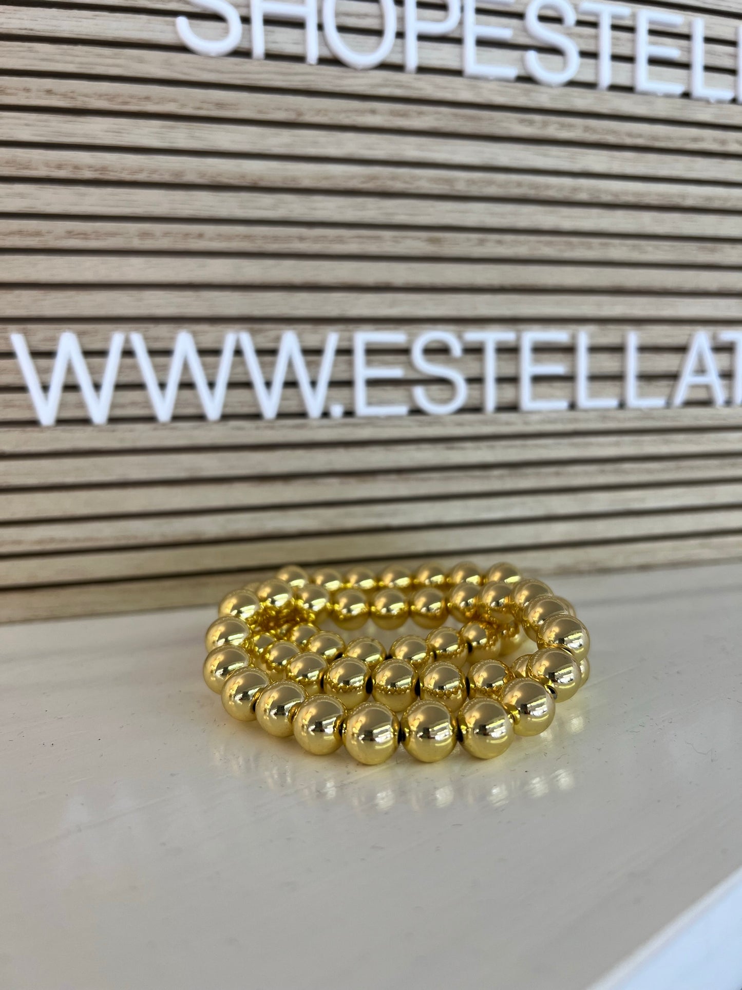 Large Gold bead bracelet