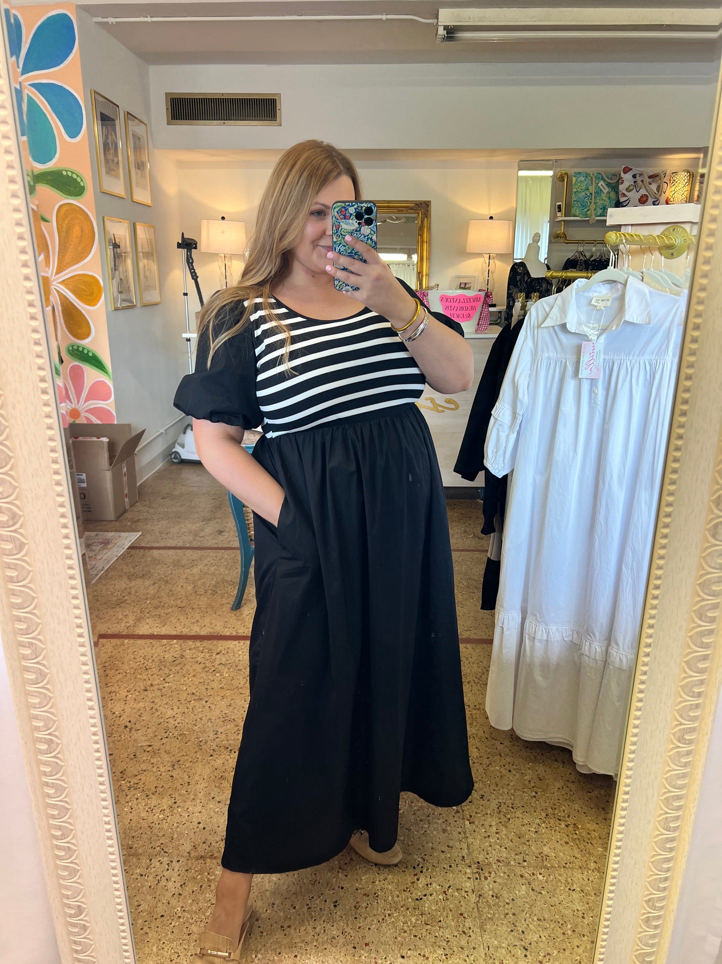 Stripe Midi Dress