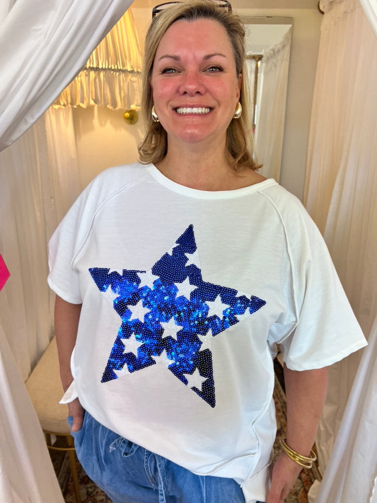 Sequin Star Patch T-shirt