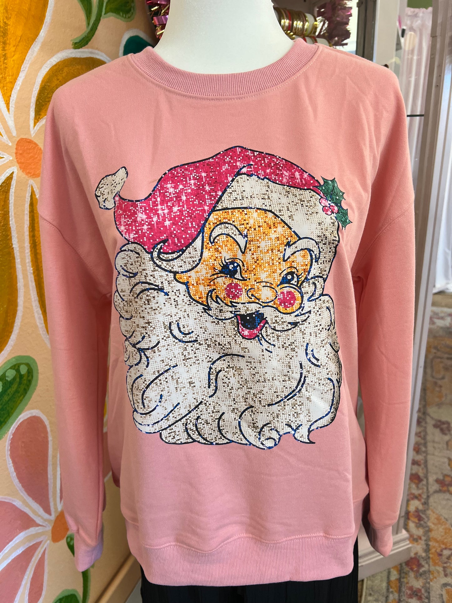 Pink Santa Sweatshirt