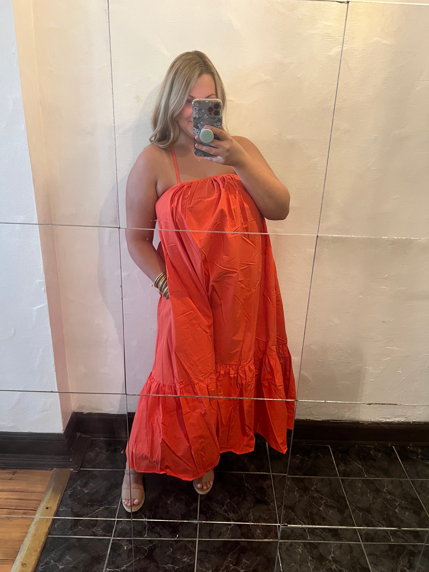 Orange Poplin Dress