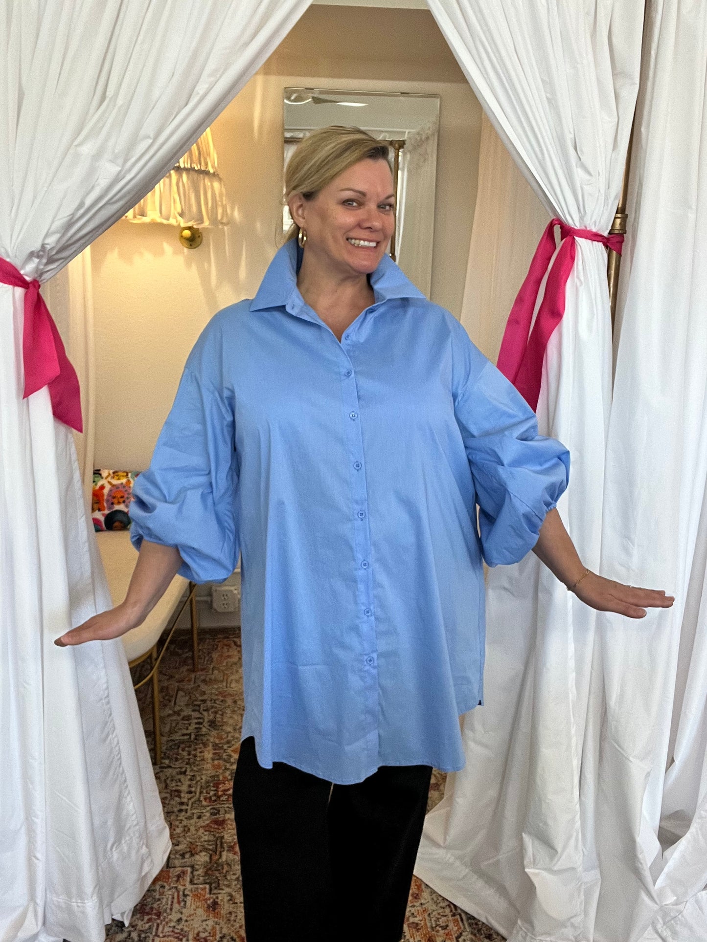 Hi-lo French Blue Tunic