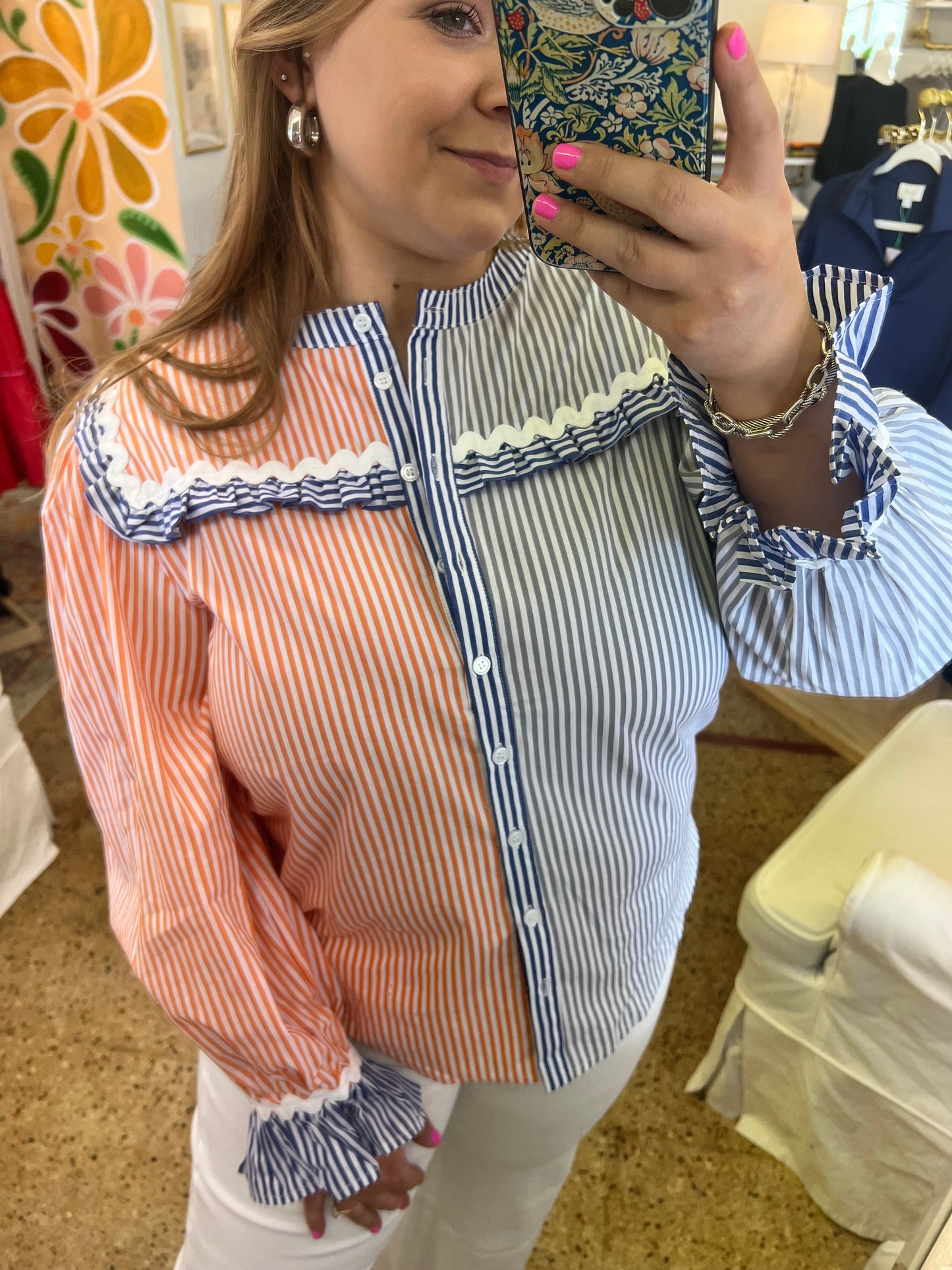 Blue & Orange Sailor Blouse