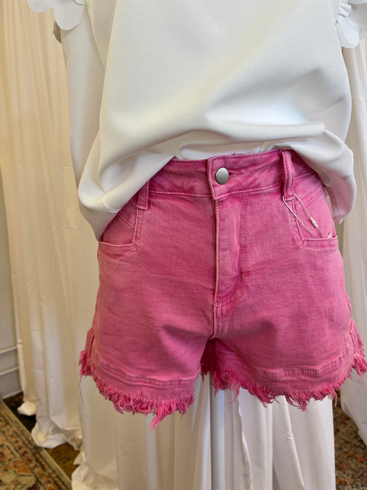 Pink Denim Shorts