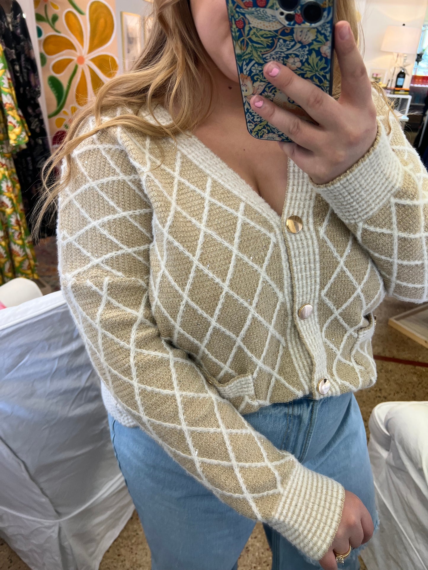 Shimmer Diamond Cardigan