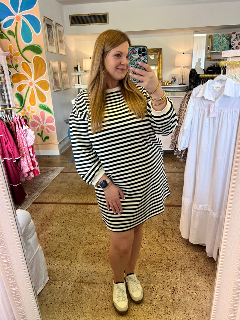 Black Striped Everyday Dress