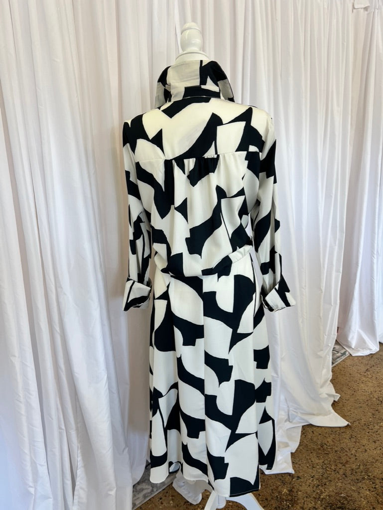 Black and White Asymmetrical Dress