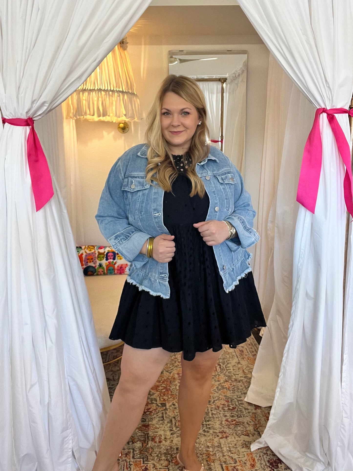 Ruffle Denim Jacket